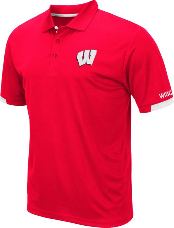 Colosseum Men's Wisconsin Badgers Red Fairway Polo