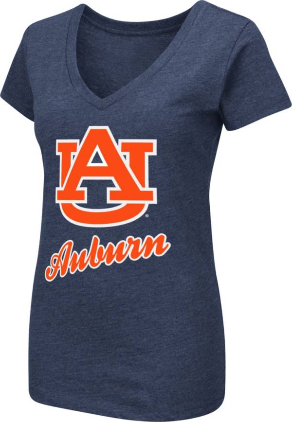 Colosseum Women's Auburn Tigers Blue Dual Blend V-Neck T-Shirt