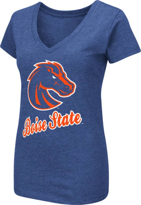 Colosseum Women's Boise State Broncos Blue Dual Blend V-Neck T-Shirt