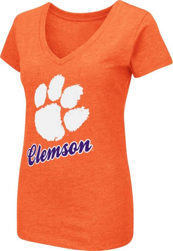 Colosseum Women's Clemson Tigers Orange Dual Blend V-Neck T-Shirt