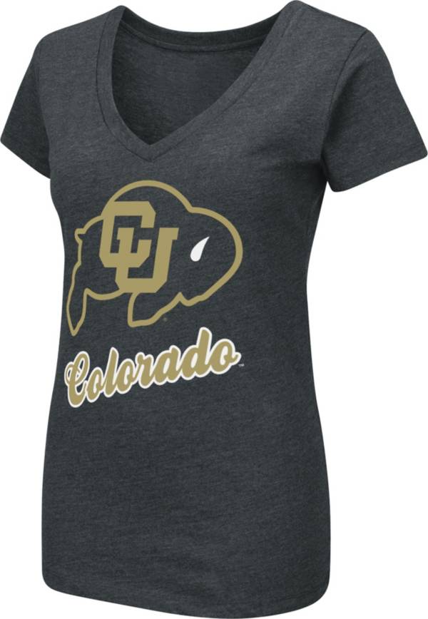 Colosseum Women's Colorado Buffaloes Dual Blend V-Neck Black T-Shirt