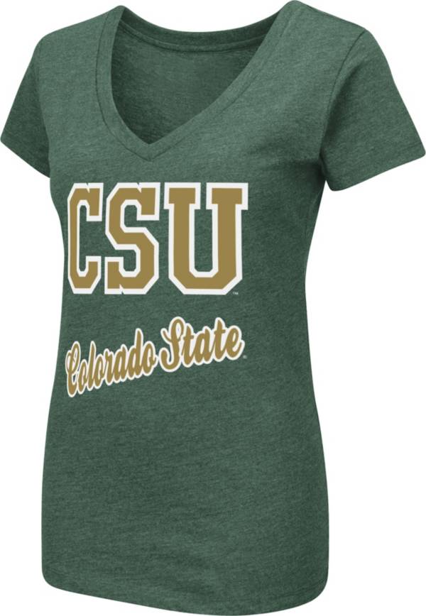 Colosseum Women's Colorado State Rams Green Dual Blend V-Neck T-Shirt product image