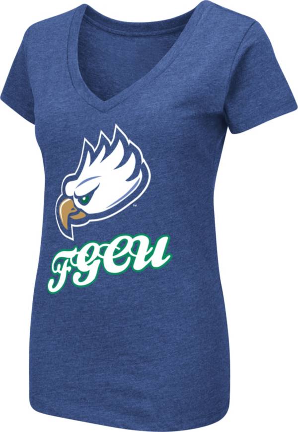 Colosseum Women's Florida Gulf Coast Eagles Blue Dual Blend V-Neck T-Shirt