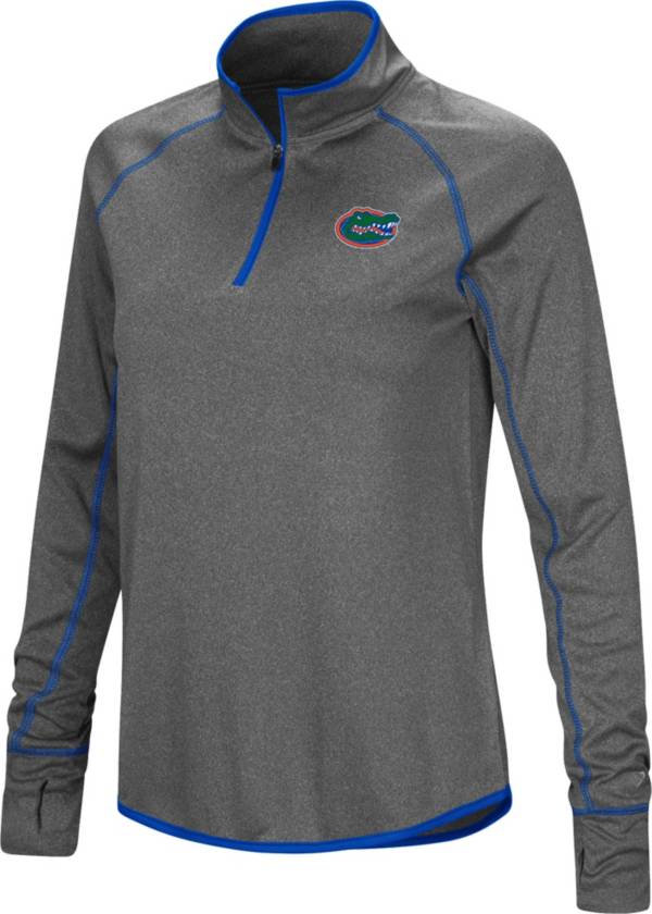 Colosseum Women's Florida Gators Grey Stingray Quarter-Zip Pullover Shirt