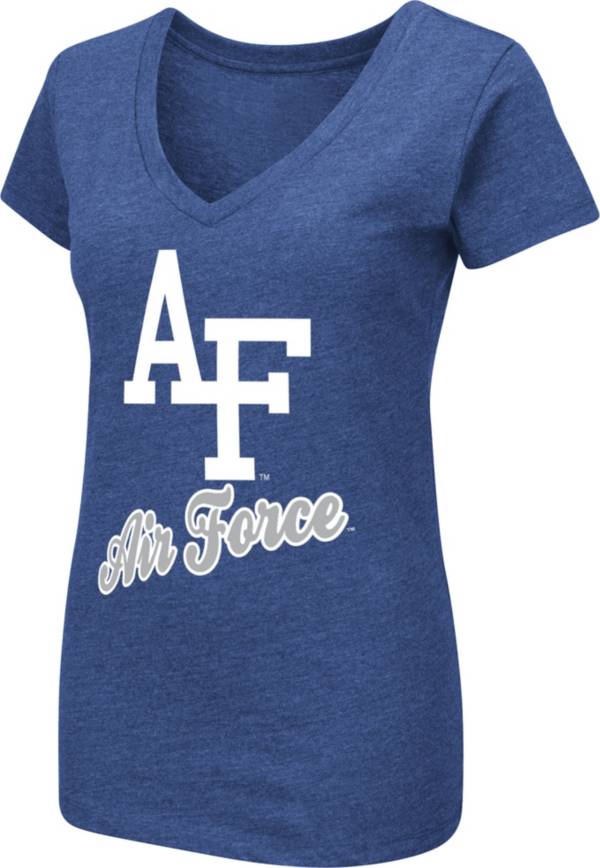 Colosseum Women's Air Force Falcons Blue Dual Blend V-Neck T-Shirt