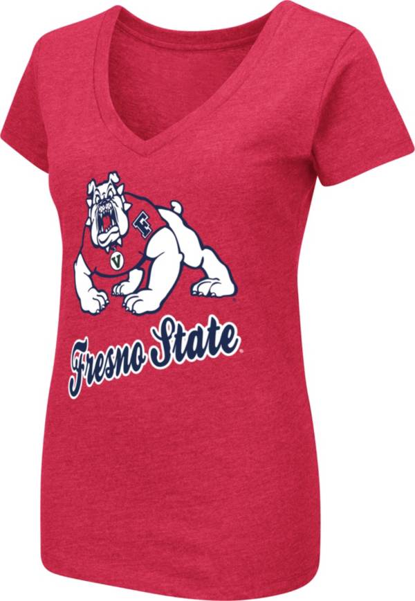 Colosseum Women's Fresno State Bulldogs Cardinal Dual Blend V-Neck T-Shirt