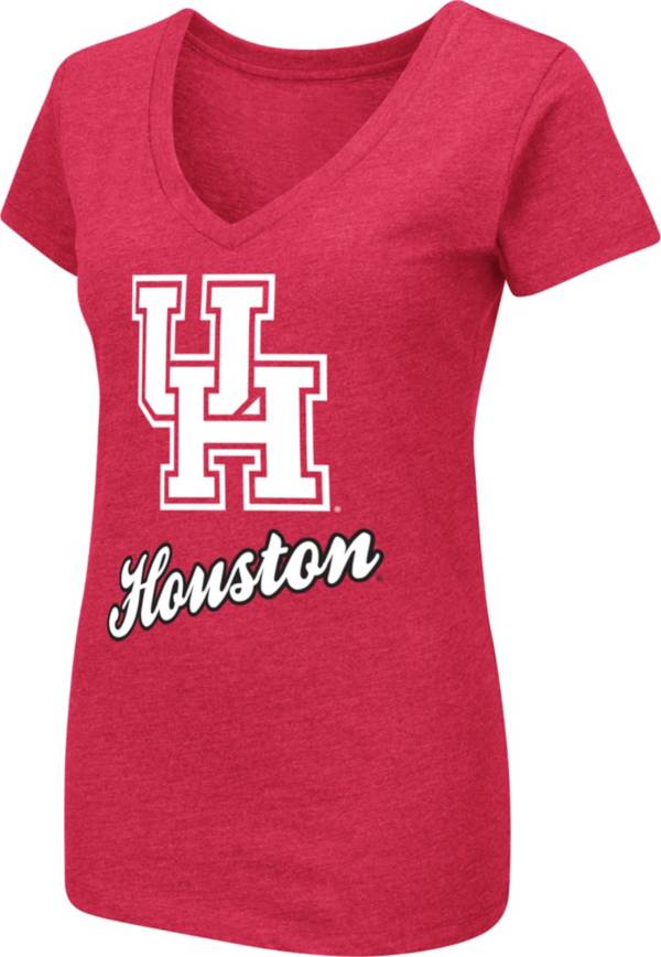 Colosseum Women's Houston Cougars Red Dual Blend V-Neck T-Shirt product image