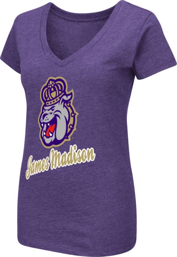 Colosseum Women's James Madison Dukes Purple Dual Blend V-Neck T-Shirt