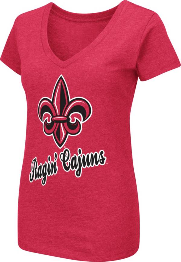 Colosseum Women's Louisiana-Lafayette Ragin' Cajuns Red Dual Blend V-Neck T-Shirt