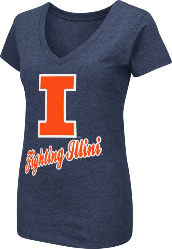 Colosseum Women's Illinois Fighting Illini Blue Dual Blend V-Neck T-Shirt