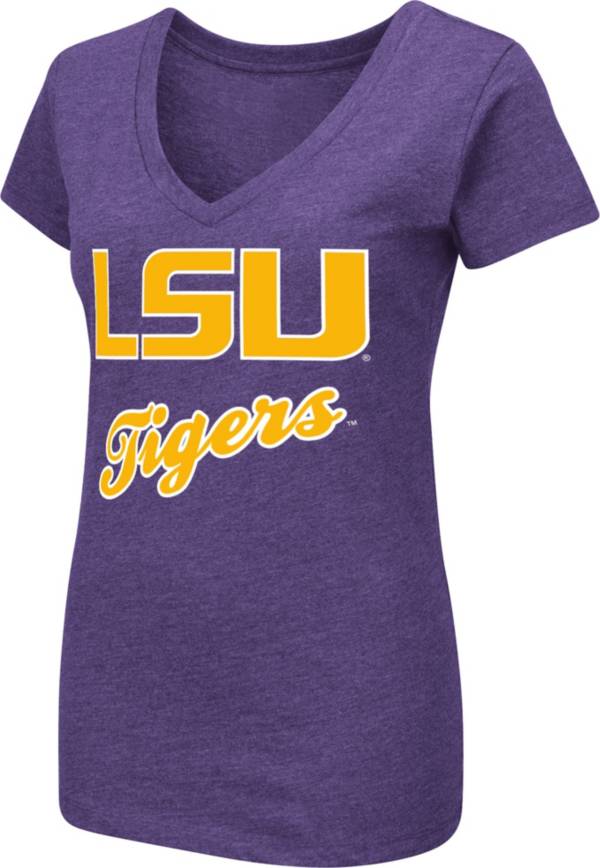 Colosseum Women's LSU Tigers Purple Dual Blend V-Neck T-Shirt