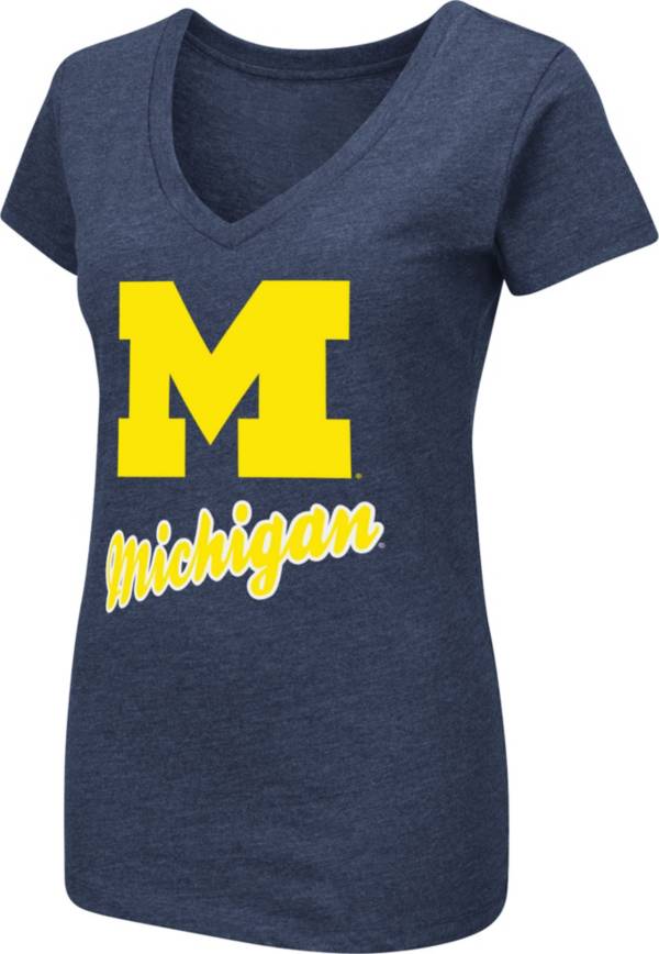 Colosseum Women's Michigan Wolverines Blue Dual Blend V-Neck T-Shirt