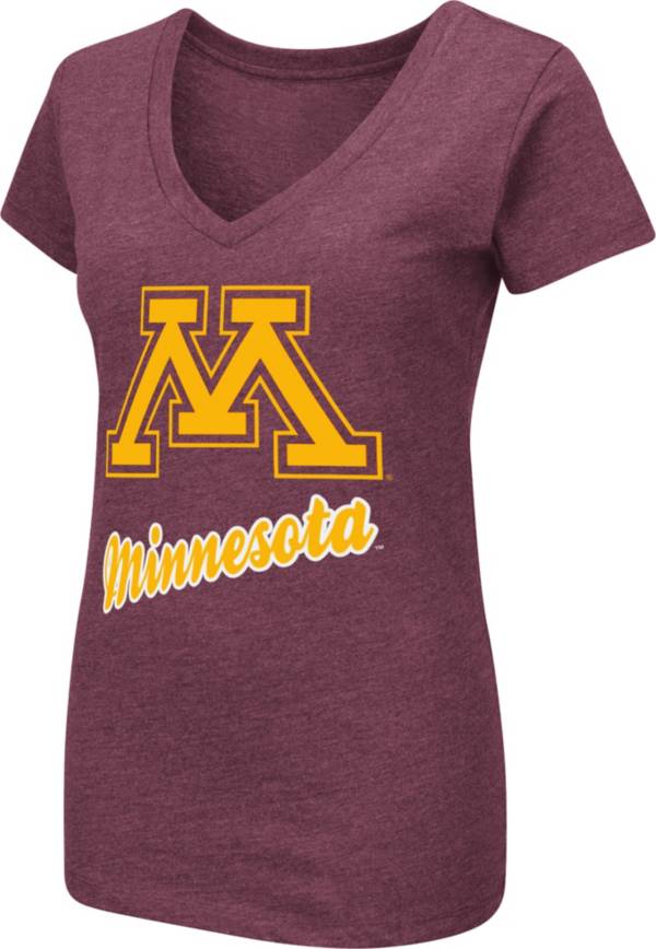 Colosseum Women's Minnesota Golden Gophers Maroon Dual Blend V-Neck T-Shirt