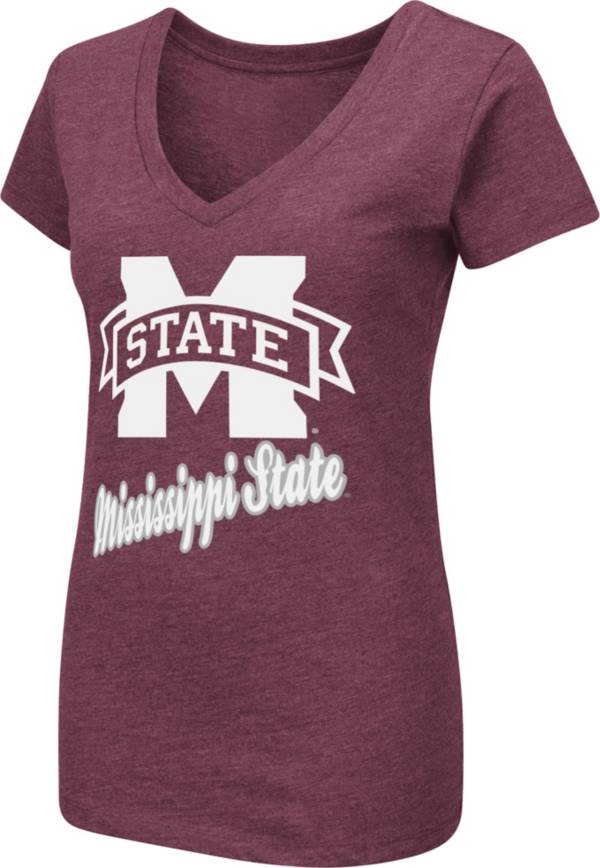 Colosseum Women's Mississippi State Bulldogs Maroon Dual Blend V-Neck T-Shirt