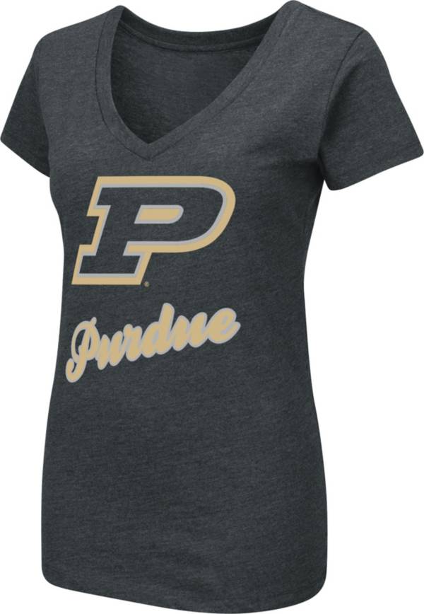 Colosseum Women's Purdue Boilermakers Dual Blend V-Neck Black T-Shirt