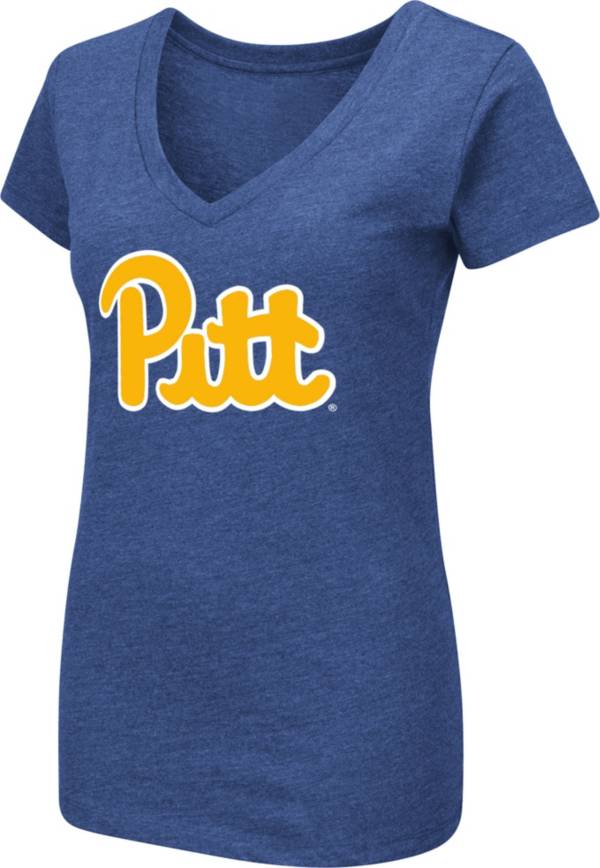 Colosseum Women's Pitt Panthers Blue Dual Blend V-Neck T-Shirt