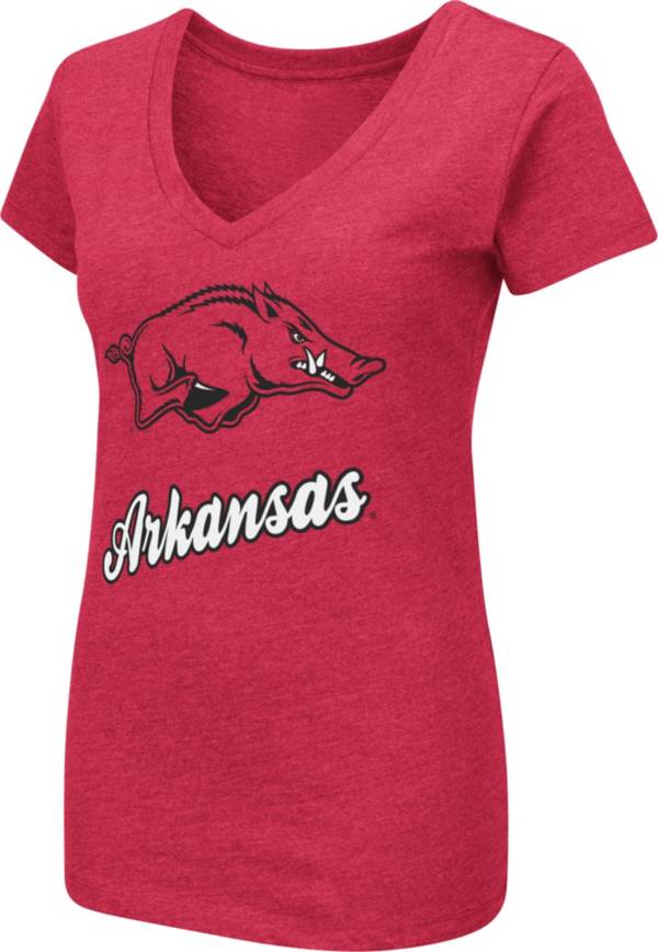 Colosseum Women's Arkansas Razorbacks Cardinal Dual Blend V-Neck T-Shirt