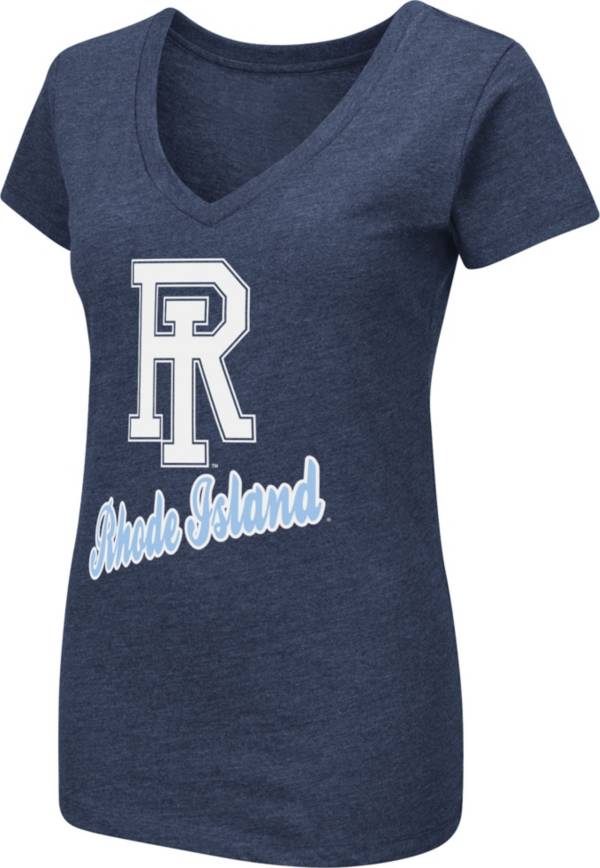 Colosseum Women's Rhode Island Rams Navy Dual Blend V-Neck T-Shirt