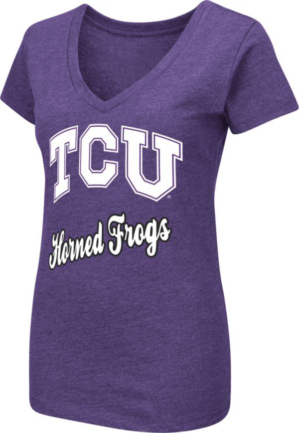 Colosseum Women's TCU Horned Frogs Purple Dual Blend V-Neck T-Shirt product image