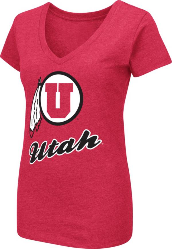 Colosseum Women's Utah Utes Crimson Dual Blend V-Neck T-Shirt