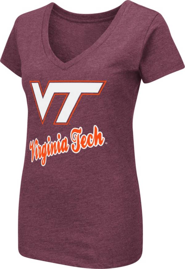 Colosseum Women's Virginia Tech Hokies Maroon Dual Blend V-Neck T-Shirt