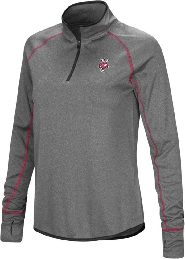 Colosseum Women's Wisconsin Badgers Red Stingray Quarter-Zip Pullover Shirt