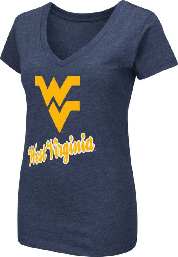 Colosseum Women's West Virginia Mountaineers Blue Dual Blend V-Neck T-Shirt