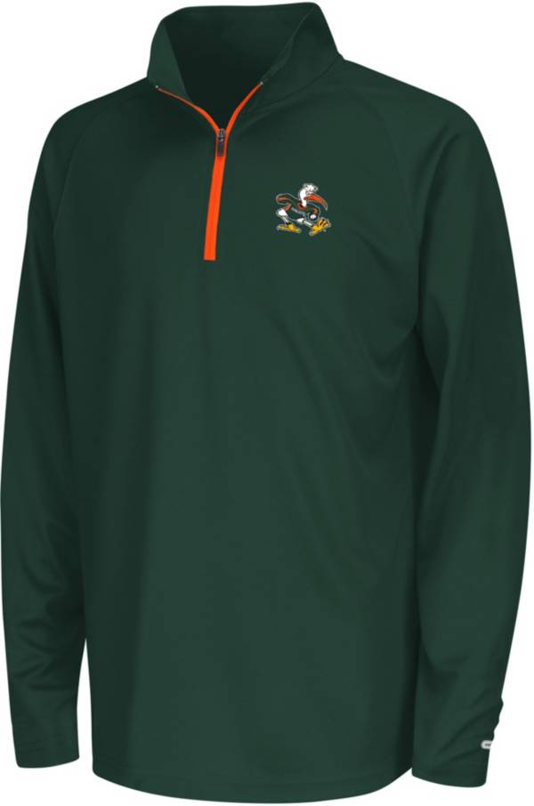 Colosseum Youth Miami Hurricanes Green Draft Quarter-Zip Pullover Shirt
