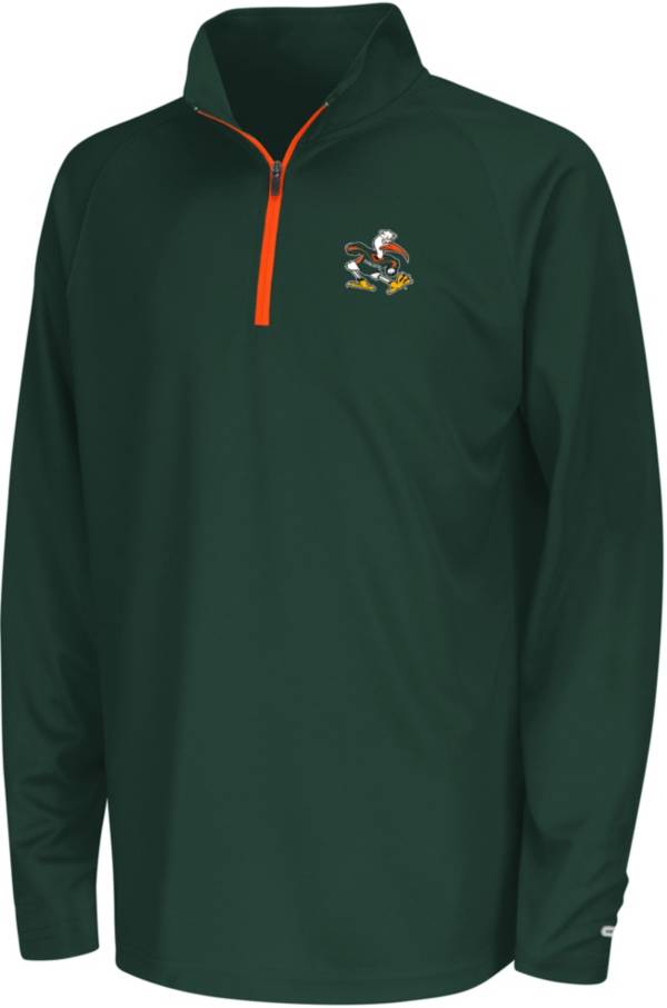 Colosseum Youth Miami Hurricanes Green Draft Quarter-Zip Pullover Shirt product image