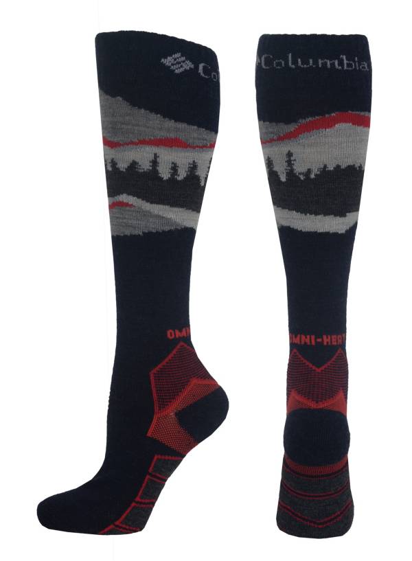 Columbia Adult Omni-Heat Mountain Range Over the Calf Ski Socks