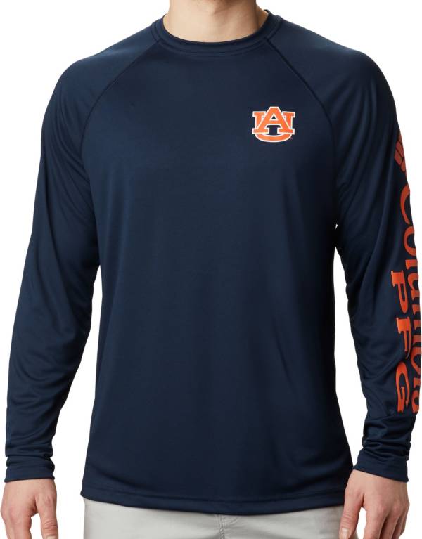 Columbia Men's Auburn Tigers Blue Terminal Tackle Long Sleeve T-Shirt