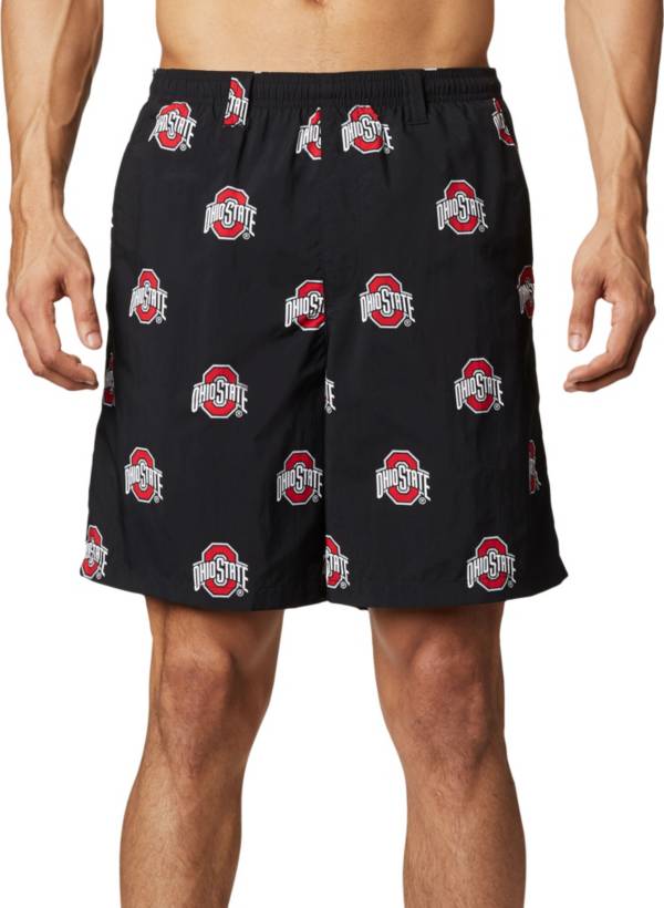 Columbia Men's Ohio State Buckeyes Backcast II Printed Performance Black Shorts