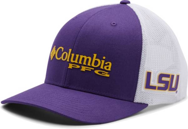 Columbia Men's LSU Tigers Purple PFG Mesh Fitted Hat