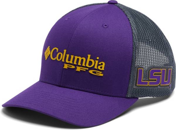 Columbia Men's LSU Tigers Purple PFG Mesh Fitted Hat