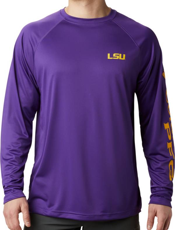 Columbia Men's LSU Tigers Purple Terminal Tackle Long Sleeve T-Shirt product image