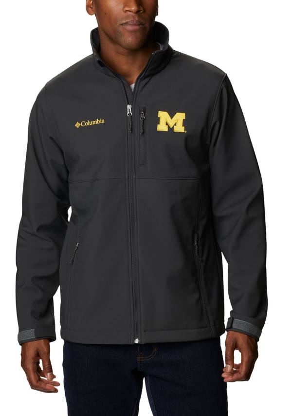 Columbia Men's Michigan Wolverines Grey Flanker Full-Zip Fleece Jacketv