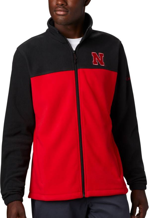 Columbia Men's Nebraska Cornhuskers Black Flanker Full-Zip Fleece Jacket