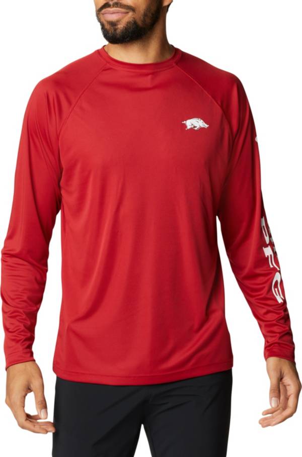 Columbia Men's Arkansas Razorbacks Cardinal Terminal Tackle Long Sleeve T-Shirt