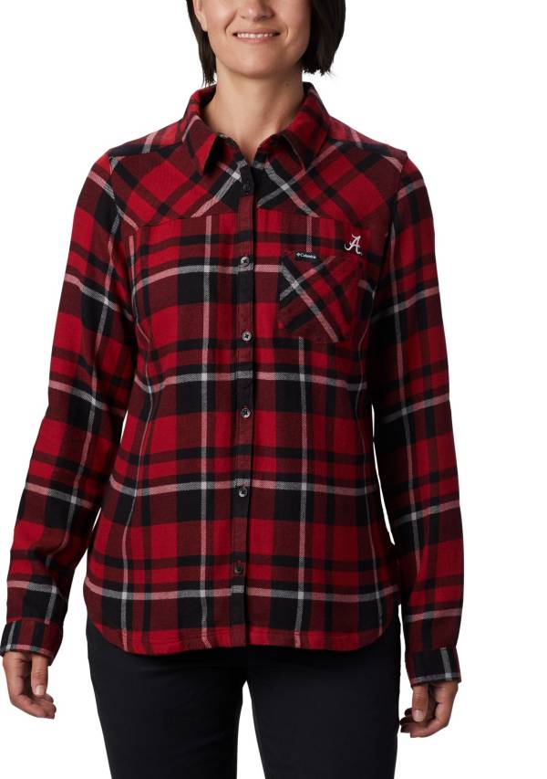 Columbia Women's Alabama Crimson Tide Crimson Plaid Flare Gun Flannel Long Sleeve Shirt