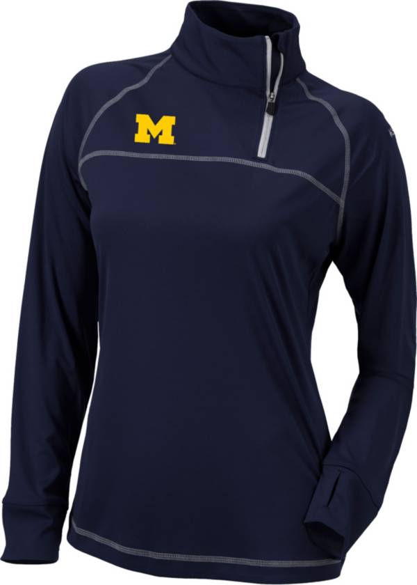 Columbia Women's Michigan Wolverines Blue New Classic Quarter-Zip Pullover Shirt