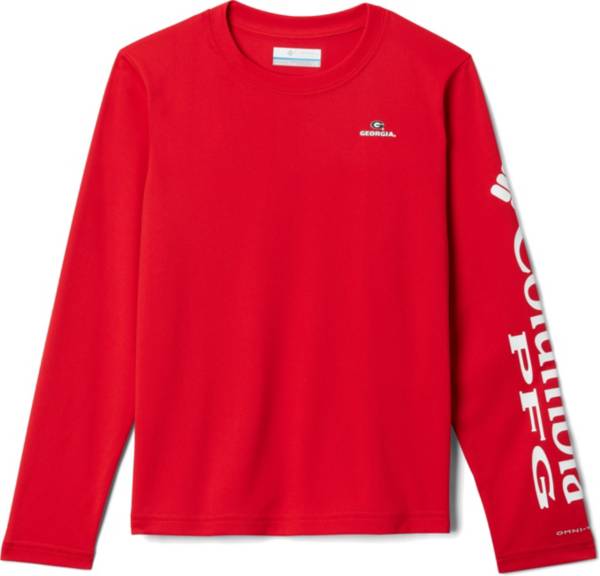 Columbia Youth Georgia Bulldogs Red Terminal Tackle Long Sleeve T-Shirt