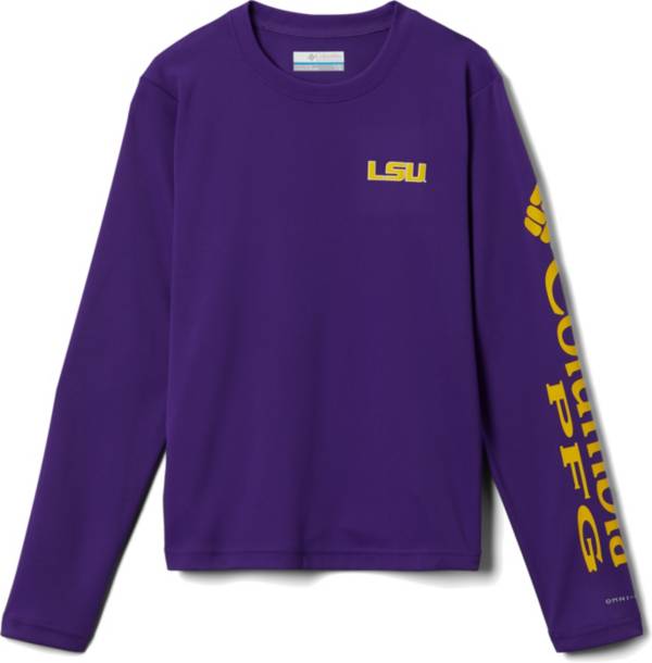 Columbia Youth LSU Tigers Purple Terminal Tackle Long Sleeve T-Shirt