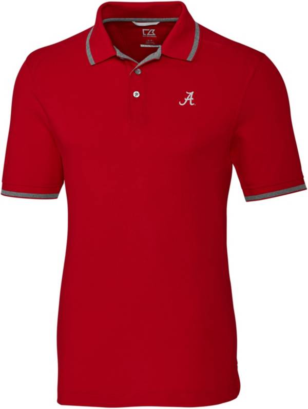 Cutter & Buck Men's Alabama Crimson Tide Crimson Advantage Tipped Polo