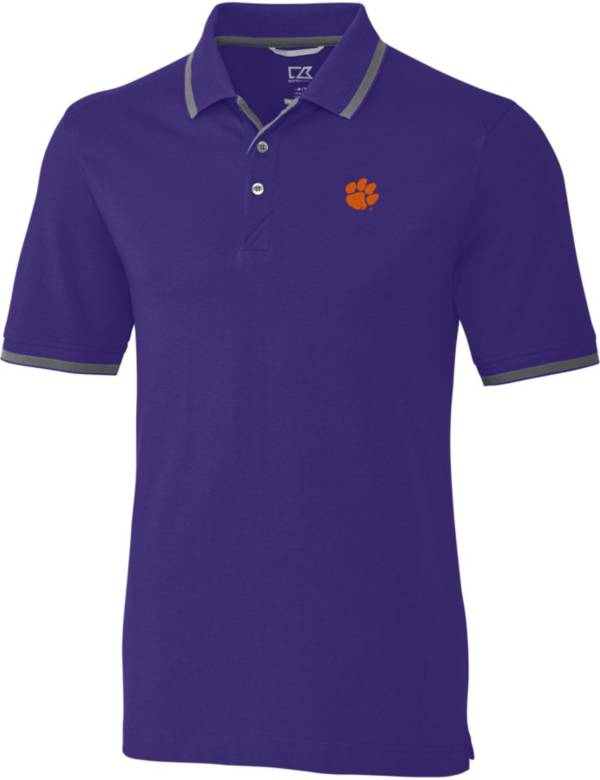 Cutter & Buck Men's Clemson Tigers Regalia Advantage Tipped Polo