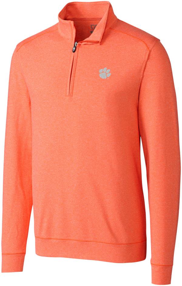 Cutter & Buck Men's Clemson Tigers Orange Shoreline Half-Zip Pullover Shirt