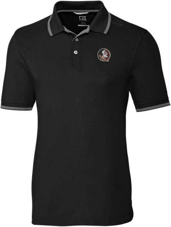 Cutter & Buck Men's Florida State Seminoles Advantage Tipped Black Polo product image