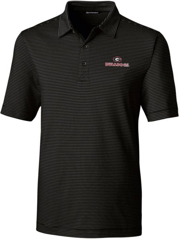 Cutter & Buck Men's Georgia Bulldogs Forge Pencil Stripe Black Polo