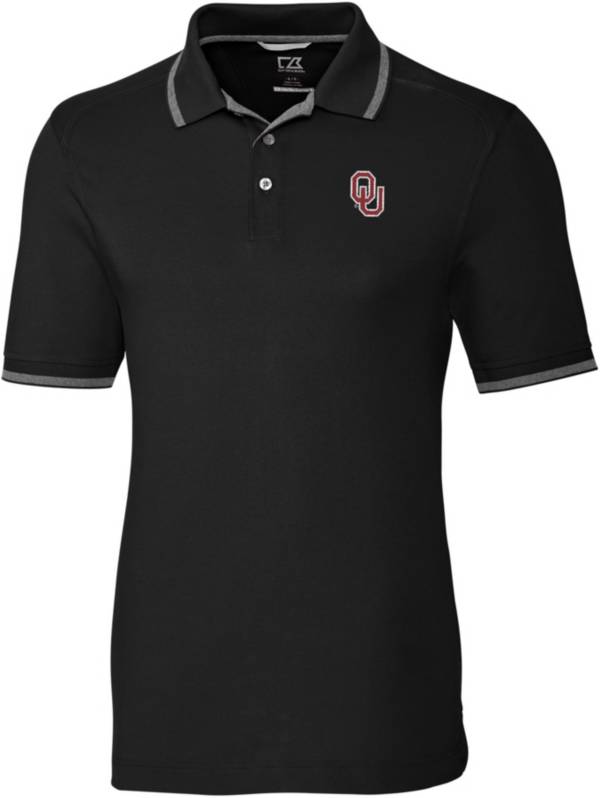 Cutter & Buck Men's Oklahoma Sooners Advantage Tipped Black Polo