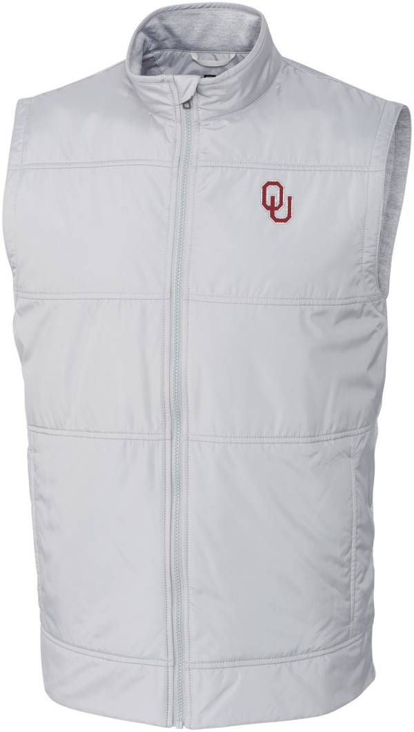 Cutter & Buck Men's Oklahoma Sooners Grey Stealth Full-Zip Vest