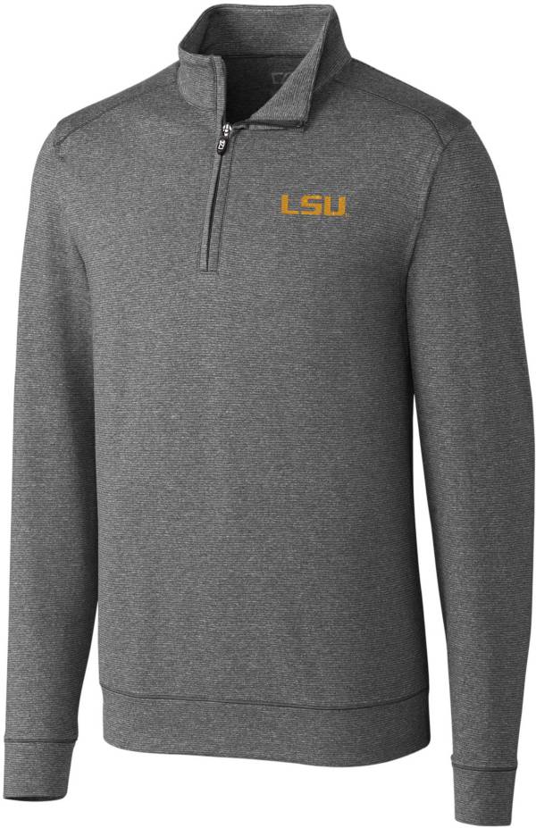 Cutter & Buck Men's LSU Tigers Grey Shoreline Half-Zip Shirt